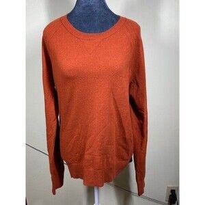 Banana Republic Men Sz S Rust Orange Italian Merino Wool Blend Crew Neck Sweater